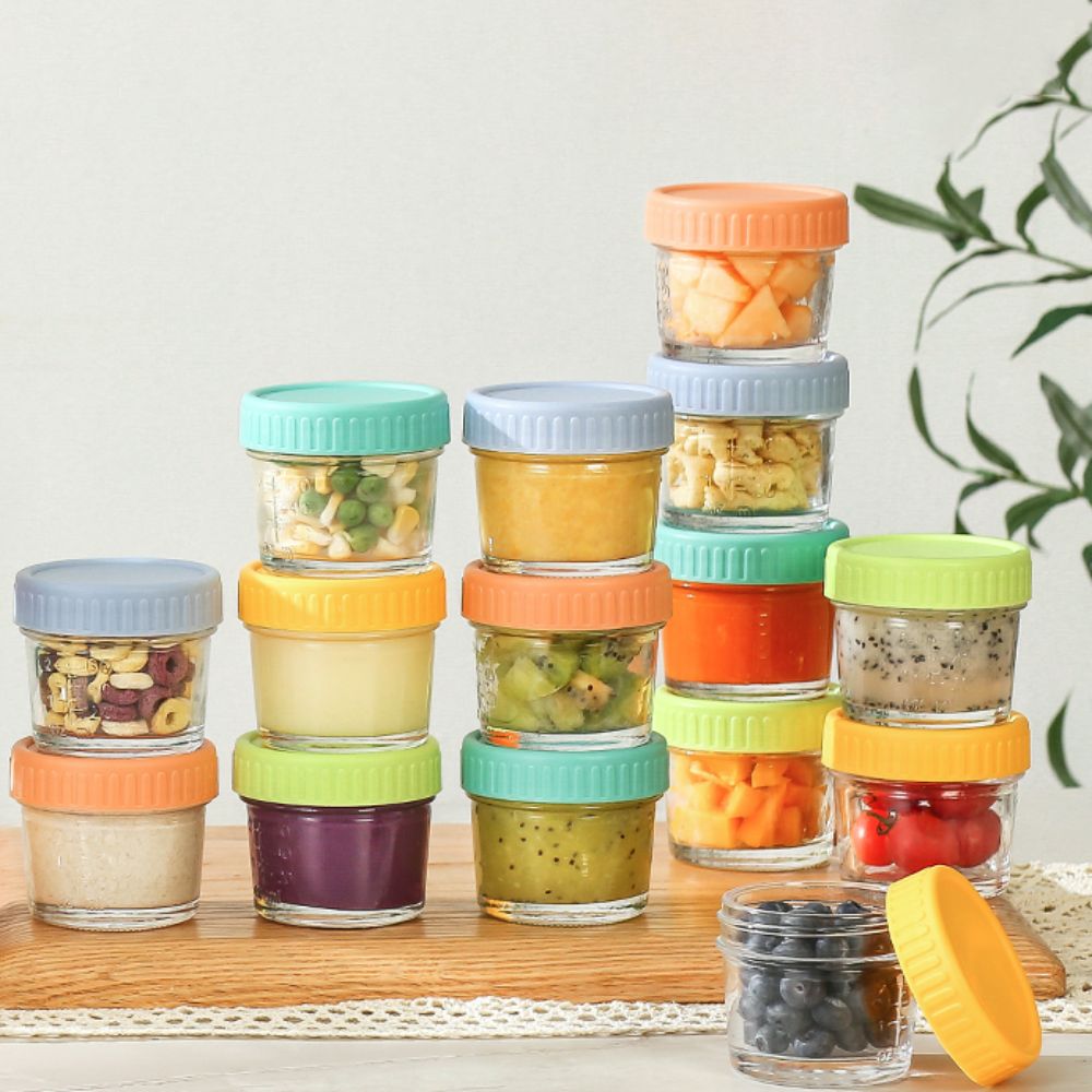Salad Container Jar - 6pcs Glass Baby Food Jar Reusable