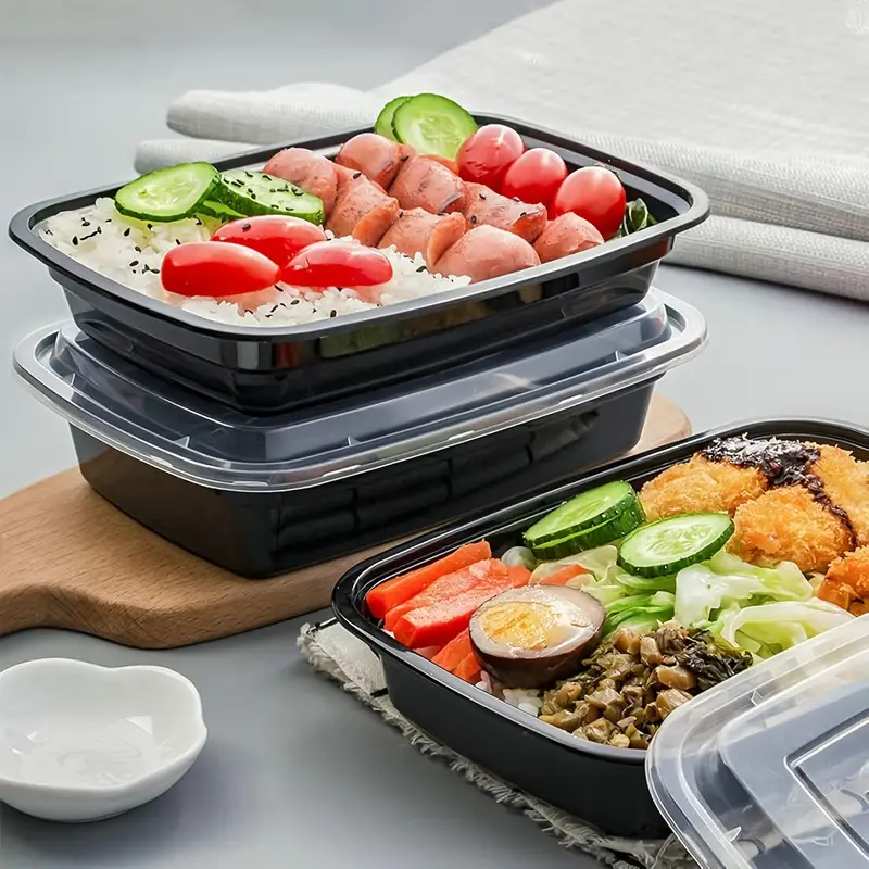 1-100pcs Black Disposable Food - Salad Container Jar review and price