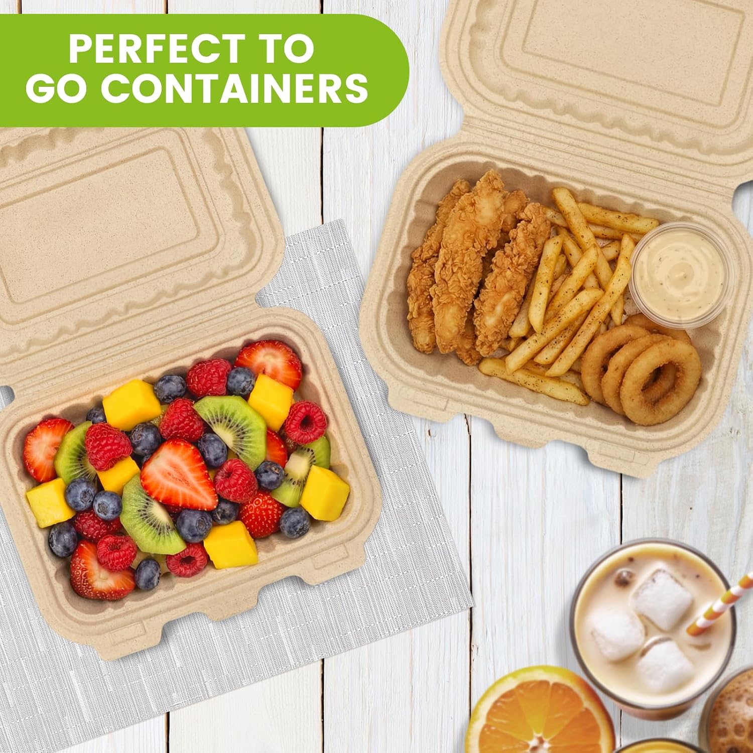 50 Pack 16oz Clamshell Take Ou - Salad Container Jar review and price