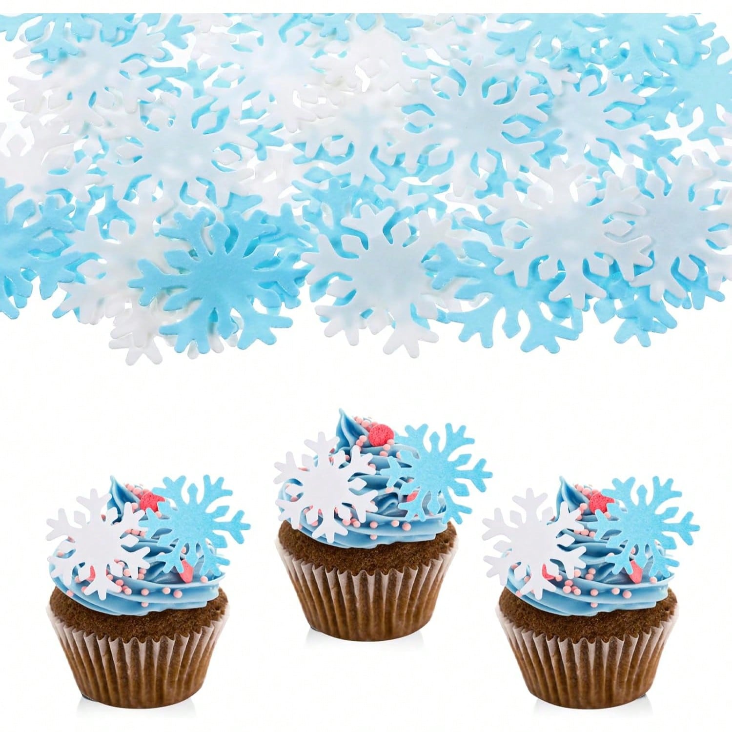 50Pcs Blue White Cupcake Toppe - Meal Prep Frozen review and price