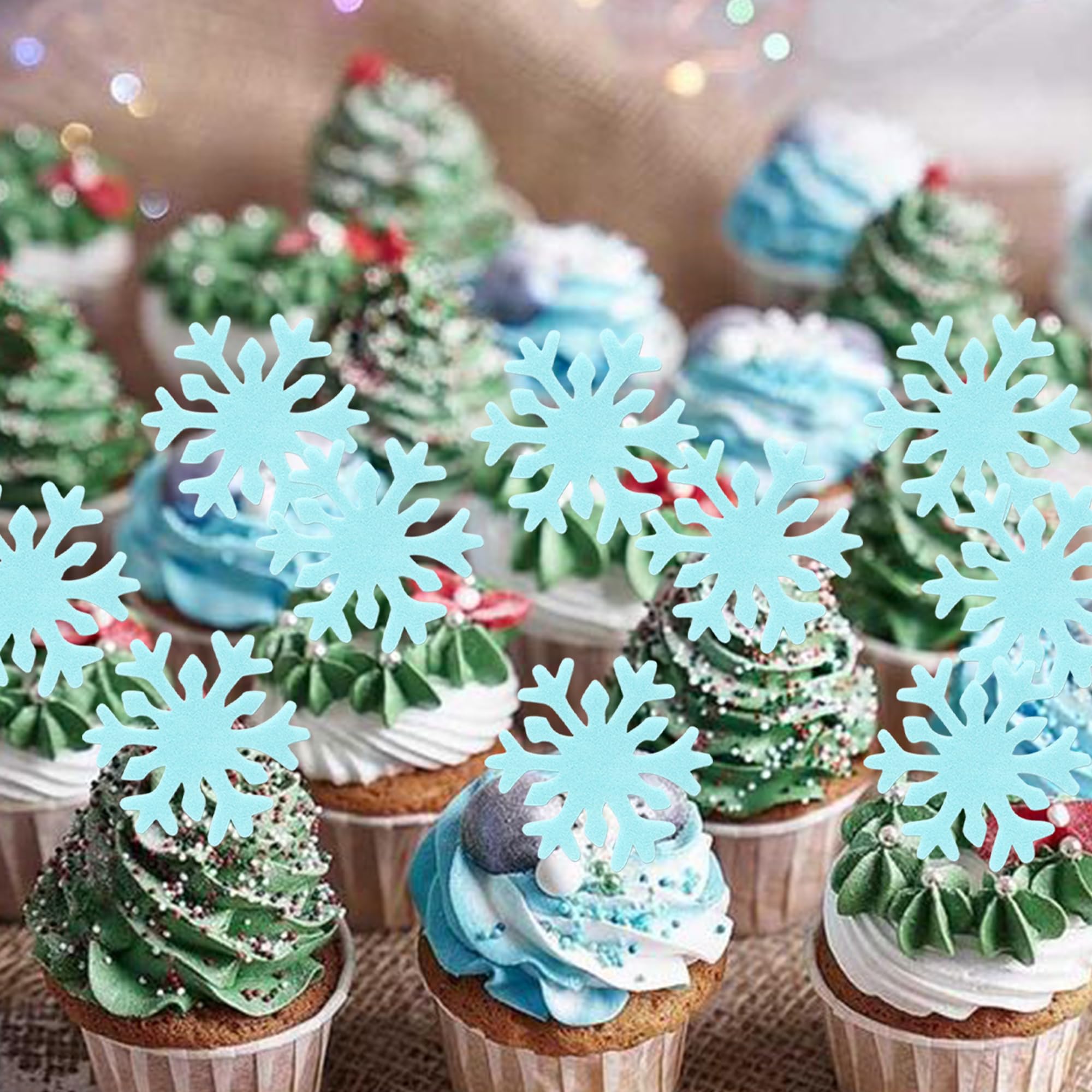 50Pcs Blue White Cupcake Toppe - Meal Prep Frozen review and price